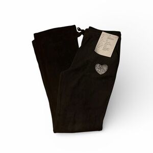 Paris Hilton Black Pants with Sparkling Heart